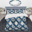Ensemble de housse de couette rétro géométrique en mosaïque bleue et blanche III-809839843