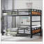 Lit superposé polyvalent en métal avec options mezzanine et plateforme, clôture de sécurité surélevée et finition en bois rétro-1633469072
