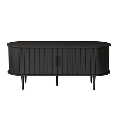 Meuble télé moderne de 119 cm avec compartiment de rangement et porte coulissante, centre de divertissement avec meuble pour salon, chambre ou bureau.