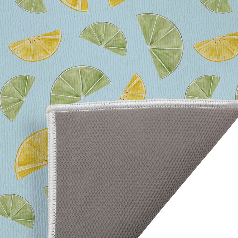 Summer Limes & Lemons Outdoor Doormat, 34" W x 21" L, Cloud Blue