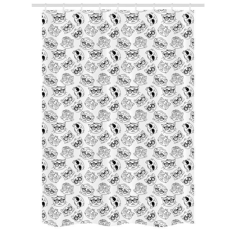Shower Curtain with Hooks Included, 78" H x 54" W