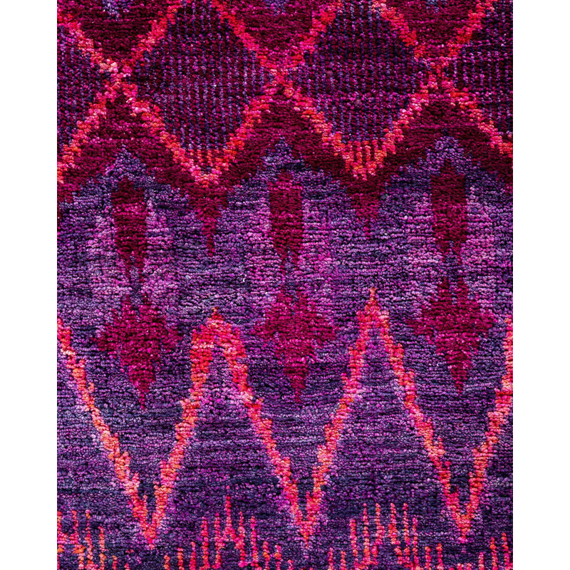 Contemporary One-of-a-Kind Rectangle 6' X 9'4" Hand Knotted Area Rug