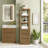 Navan 20" Freestanding Linen Cabinet in Weathered Brown