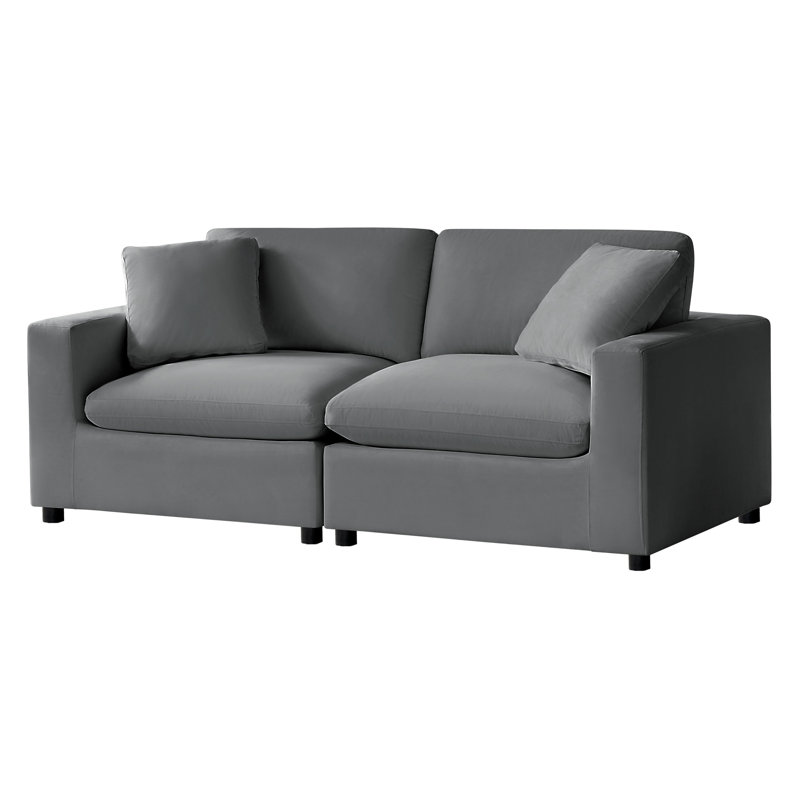 Canapé modulaire 2 pièces - Gris anthracite, Charcoal Gray Polyester