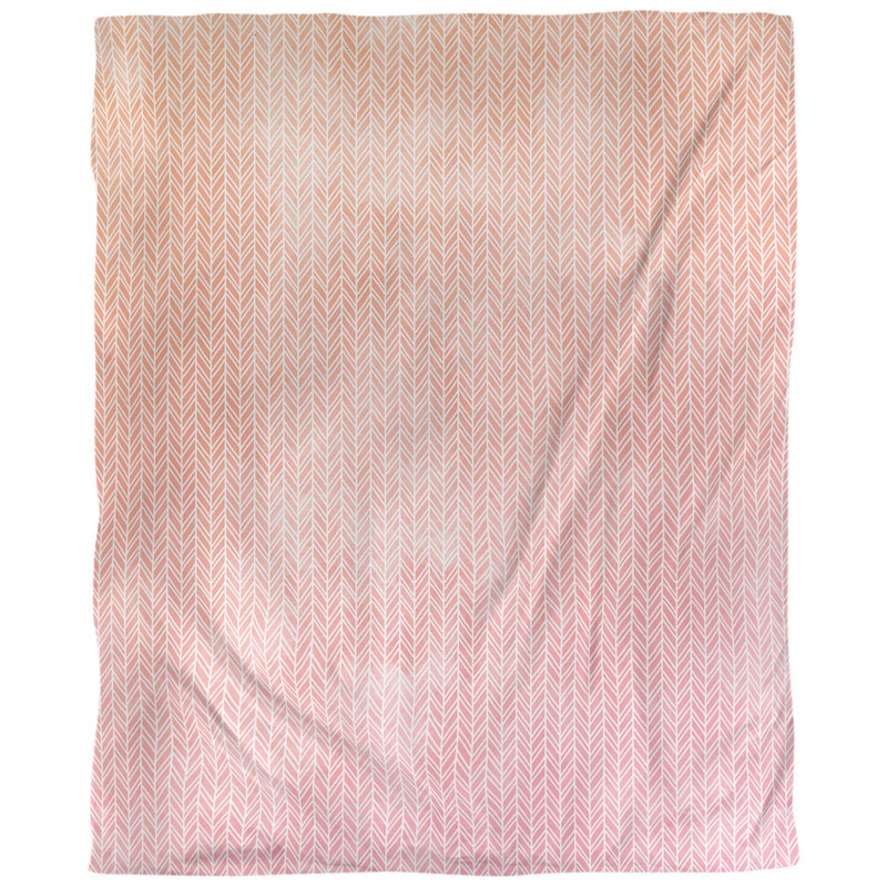 Tissu chevrons, Sergé de coton, L 58 po x l 36 po, Rose / Orange