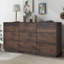 Commode 9 tiroirs Mid-Century moderne, brun foncé