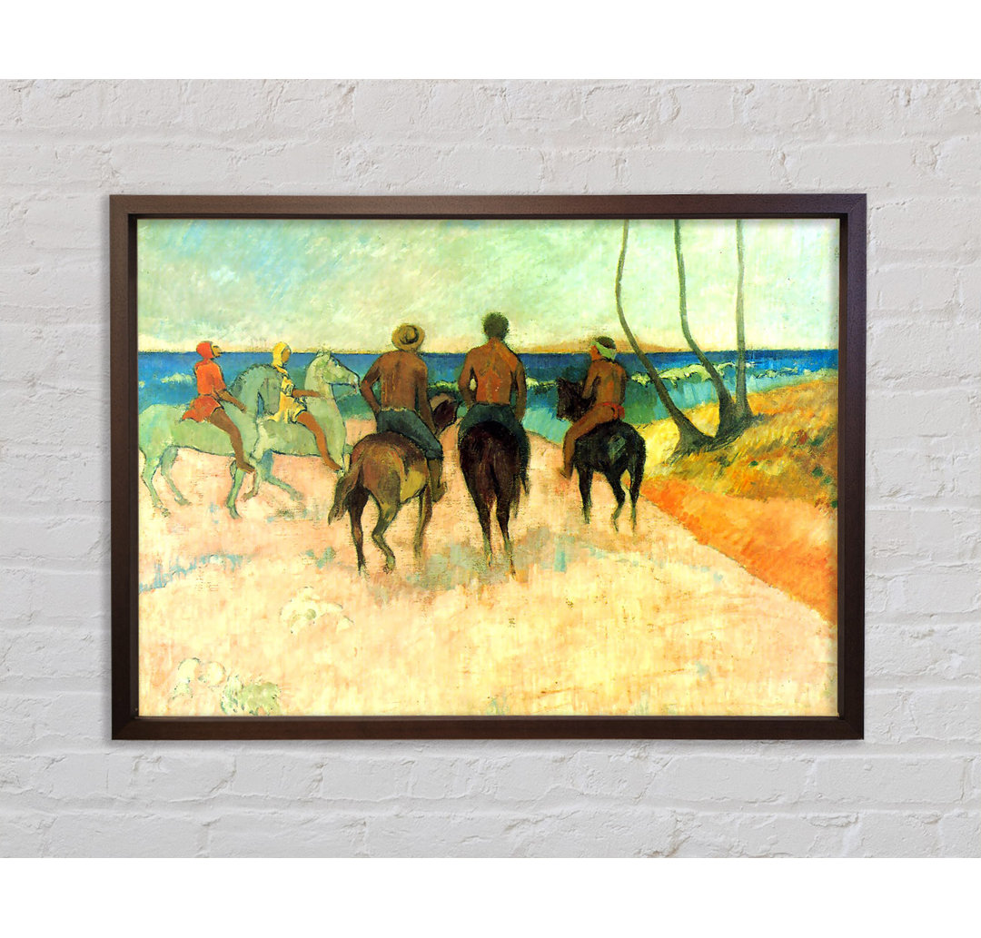 Gauguin Riding On The Beach 2 Gerahmter Druck