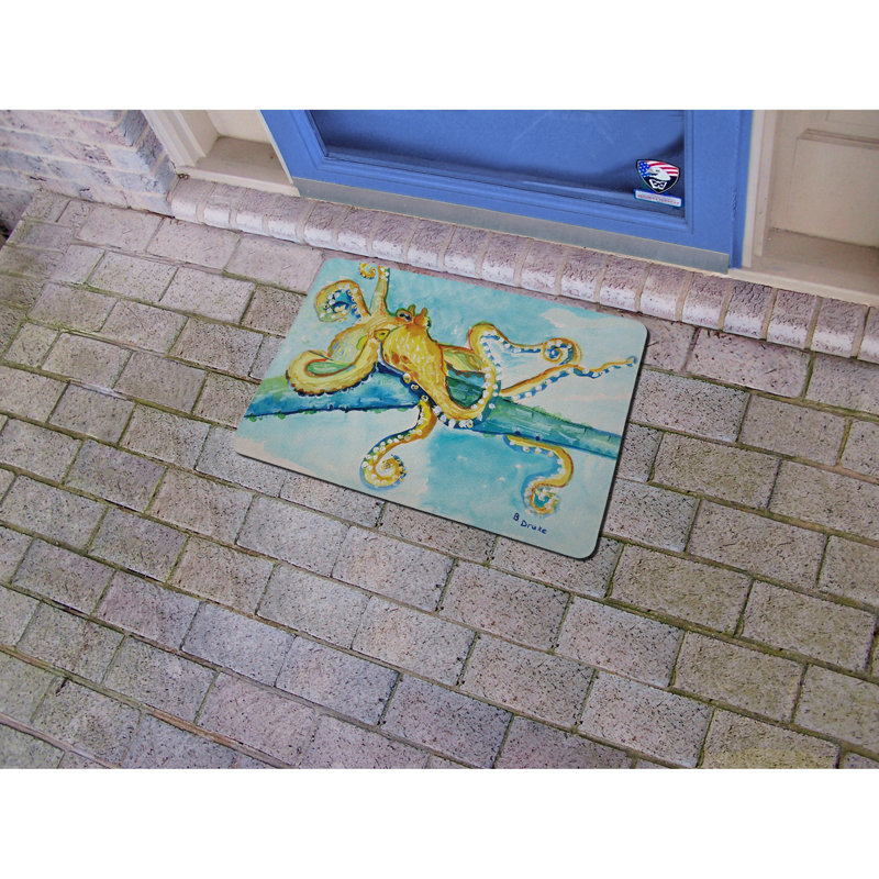 Tapis d'entrée / extérieur antidérapant Aneira Octopus, Rectangle 1 pi 6 po x 2 pi 2 po