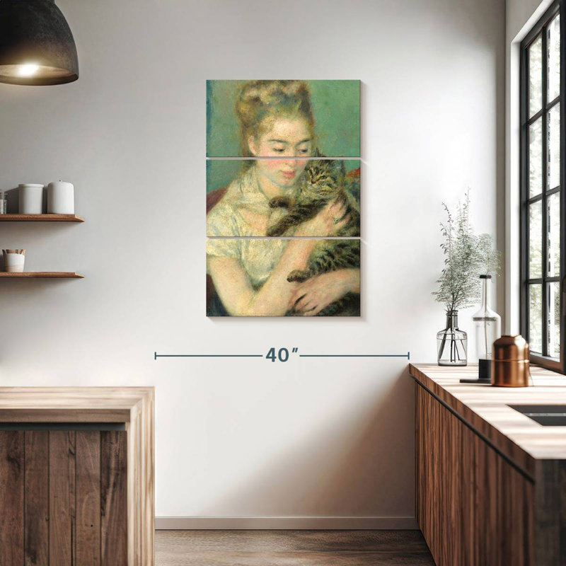 Leisha Woman With A Cat, 38" H x 24" W