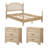 3 Piece Bedroom Set, Queen Size Wood Platform Bed Frame & Set Of 2 Nightstands With Large Drawers, Oak