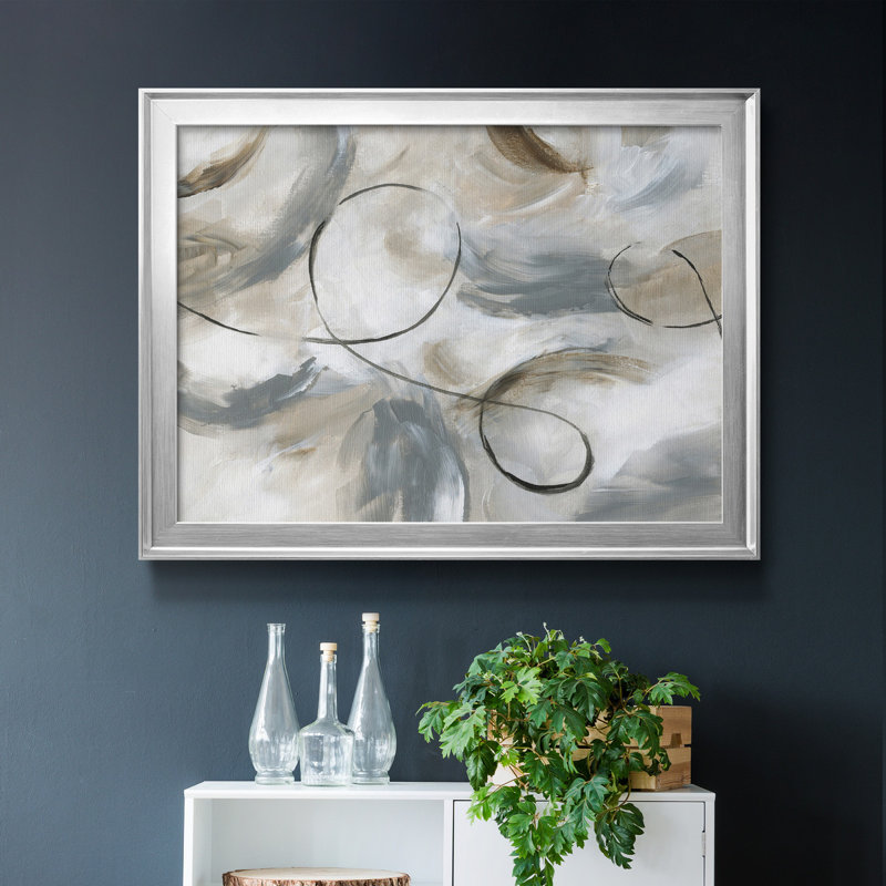 Staccato - Peinture sur toile encadrée, Argent, H 26,5 po x l 36,5 po x P 1 po