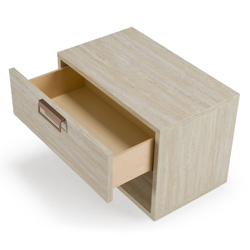 Lamod Italia Lago - Table de chevet moderne en faux travertin