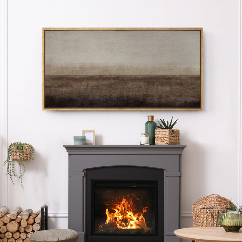 Horizon serein, paysage minimaliste, art moderne, H 30 po x l 60 po, Naturel