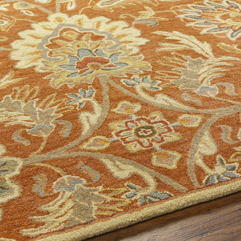 Aaron Hand Tufted Wool Oriental Indoor Rug, Rectangle 5' x 8'