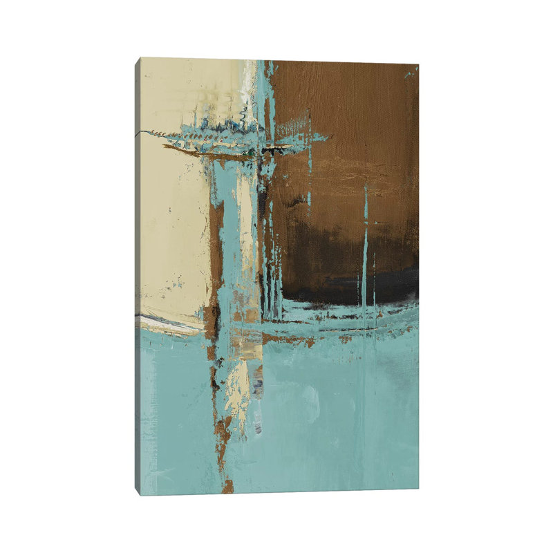 "Oxido on Teal I" par Patricia Pinto, reproduction d’art, Pas de tapis, Toile tendue, H 8 po x l 12 po x P 0,75 po