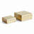Sand-Cast Aluminum Lidded Storage Boxes in Gold, Set of 2