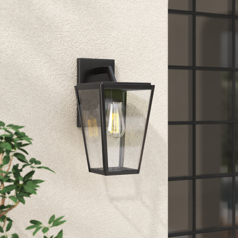 Breton English Bronze Outdoor Wall Lantern, 12.75" H x 6.5" W x 6.5" D