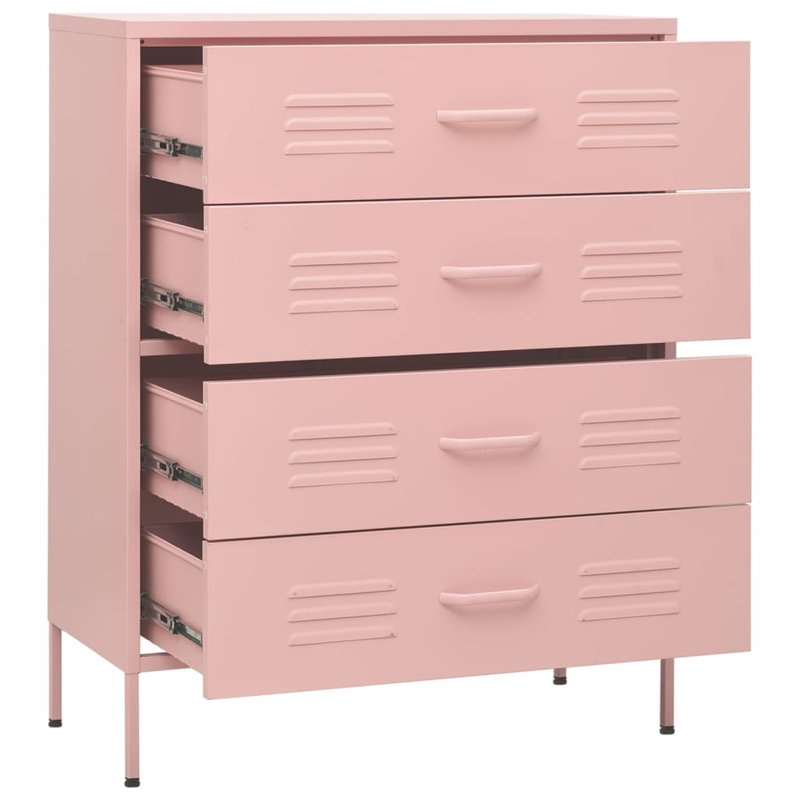 Robinne 80cm W 4 - Drawer Chest of Drawers, Pink