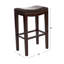 2Pcs Backless Bar Stools, Brown Pu, 12.2In, Wooden Construction Stools Two, Bonded Leather Seat, Rubberwood Construction, 29.44 In Height, 19.04