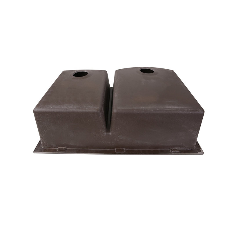 Plymouth 33'' L Double Basin Kitchen Sink, Brown