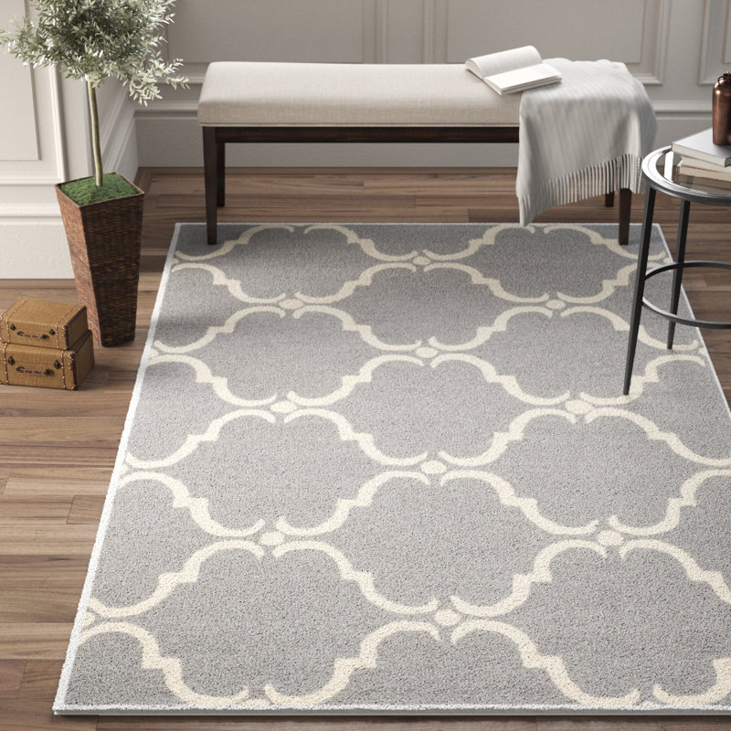 Jotvingis Hand Tufted Wool Geometric Rug, Rectangle 8' x 10'
