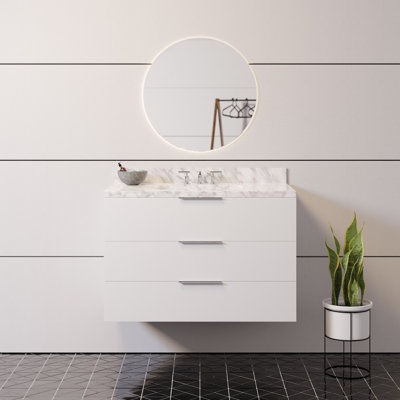 Ensemble de meuble-lavabo simple mural 36 po Mitchell