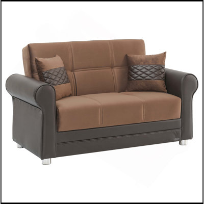 Upholstered Convertible Loveseat With Storage