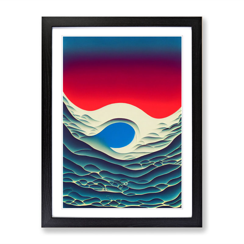 FRM-V0523-1637X Ocean Surrealism - Picture Frame Print, Black, 34cm H x 25cm W x 2cm D