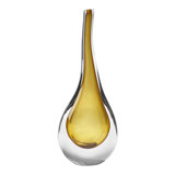 Stretched Neck Vase-Amber-Lg