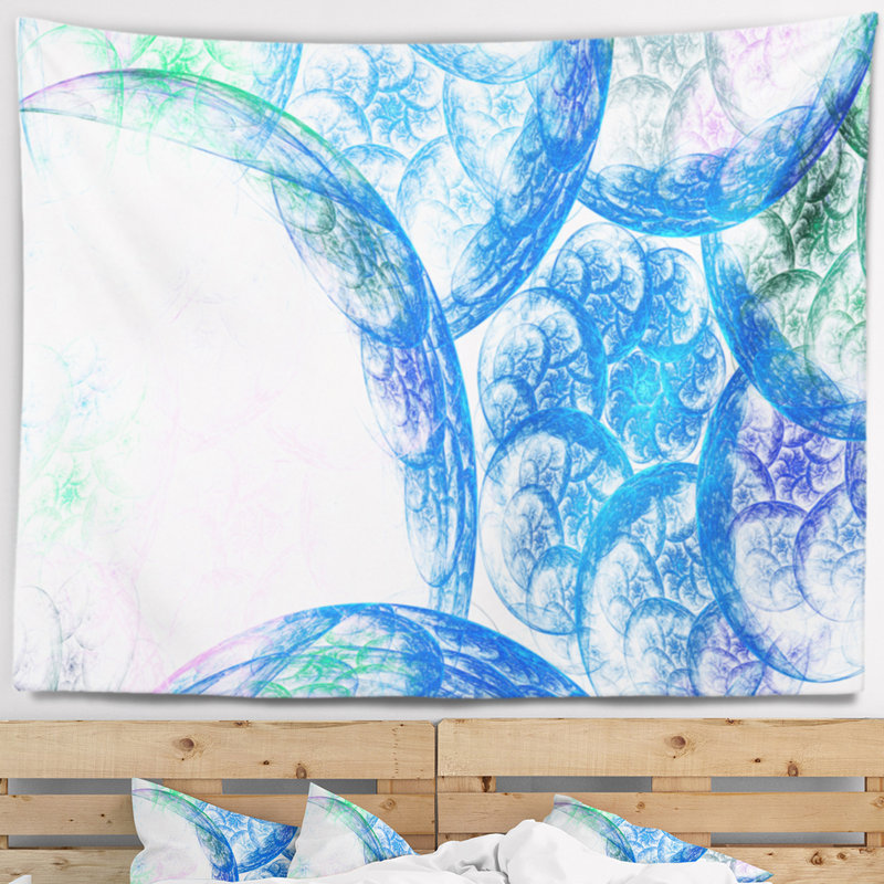 Tapisserie blanc abstrait en nuages spectaculaires, H 32 po x l 39 po