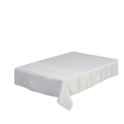 Latitude Run® Flairy Pinstripes Pattern, Polyester Embroidery, Silver , Tablecloths