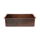 30" Hammered Copper Single Basin Kitchen Sink