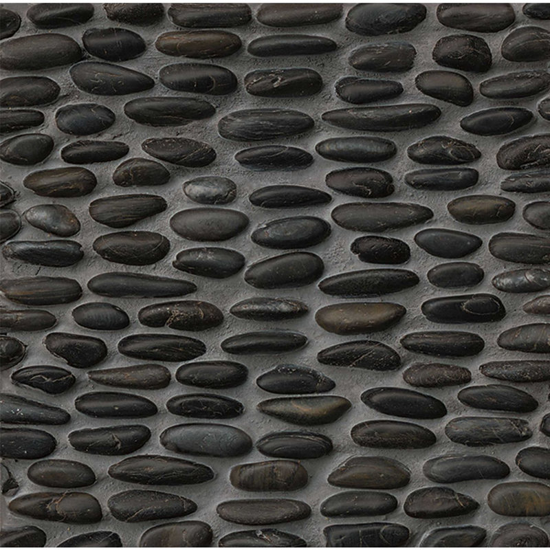 Hemisphere Glossy Stone Tile, Panther Black