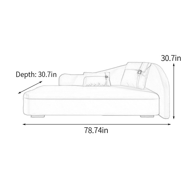 Chaise longue rembourrée Comfort, Brun / beige, Accoudoir à droite (vu de face)