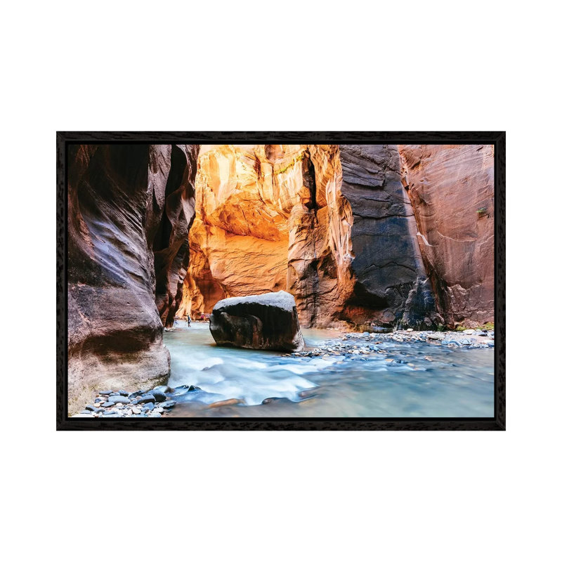 The Narrows, Zion II by Matteo Colombo - Print on Canvas, 152.5 cm H x 101.5 cm W, Black Framed