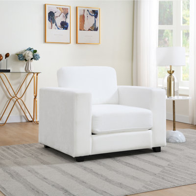 Fauteuil d'appoint surdimensionné avec accoudoirs larges