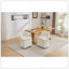 Ensemble de 2 chaises de salle à manger en chenille avec roues universelles, beige