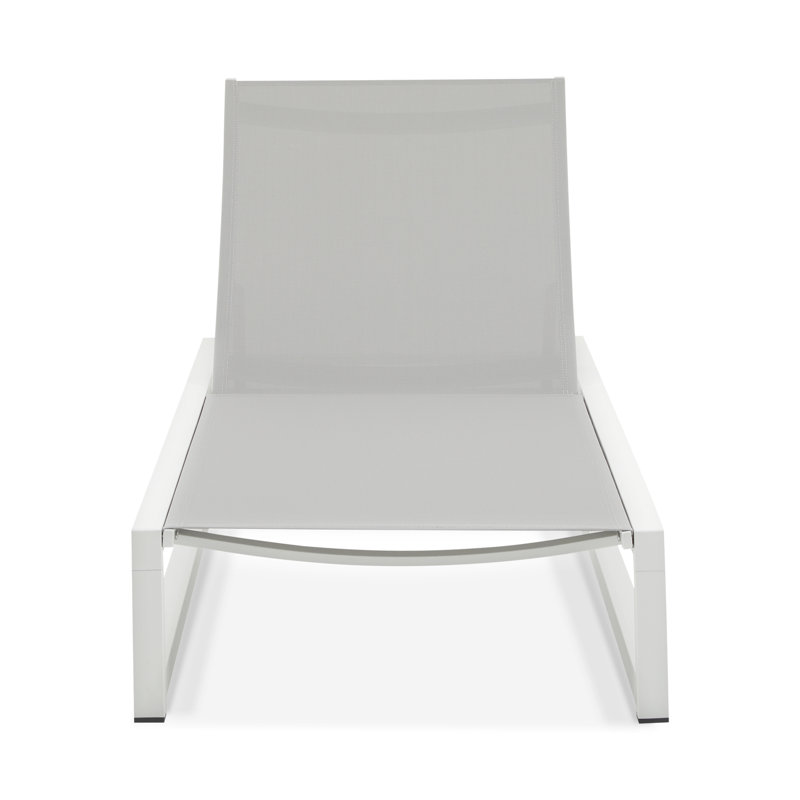 5 - Level Adjustable Outdoor Lounge Chair, Aluminum Frame And Mesh, 400 Lbs Capacity, Ergonomic Design For Napping On Beach Chaise With , Grey Mesh White Frame, Compact Balconies Patio