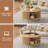 Round Coffee Table With Storage, Fluted Lift Top, Sliding Cabinet Door, Modern Design, Natural-109893525
