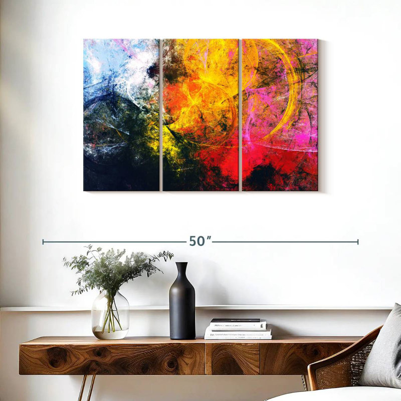 Avery Fiery abstrait, H 24 po x l 38 po