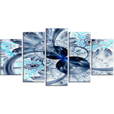 « dark blue mauve fractal fleur », impression à multiples images sur toile