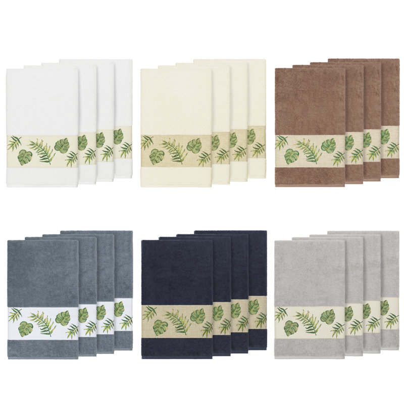 Ensemble de serviettes de bain en coton turc 4 pièces Zoe, Blanc