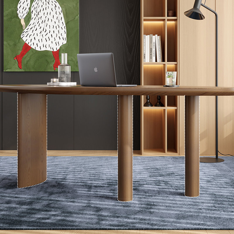 Bureau de qualité supérieure en bois massif, H 28,74 po x l 70,87 po x P 29,53 po