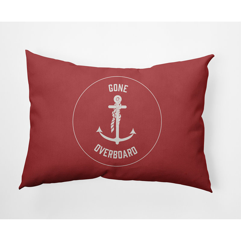 Nautical Nights Reversible Throw Pillow, Ligonberry Red, 14" x 20"