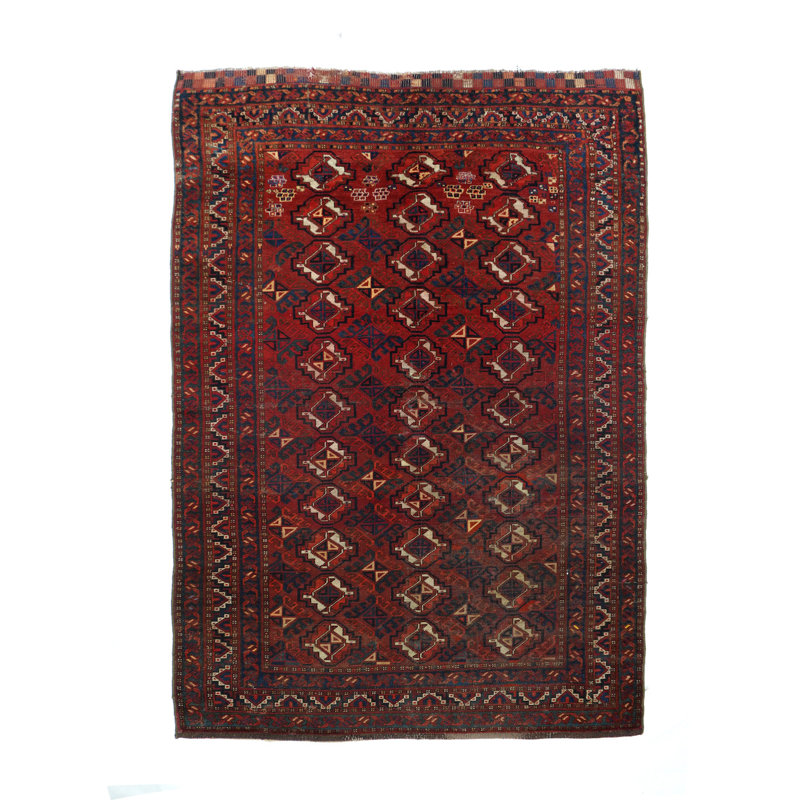Tapis afghan rétro 4 pi 7 po x 6 pi 9 po