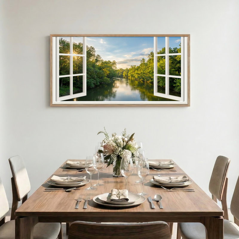 Tableau encadré sur toile « Vue de la nature », 122 x 61 cm (48 x 24 pouces), lot de 1, 48x24inch
