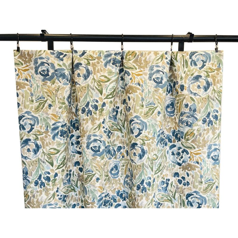 Rideaux floraux bleus et verts, L 50 po x L 60 po