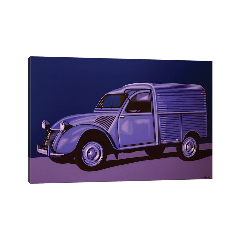 Citroen 2CV AZU 1957 by Paul Meijering - Painting on Canvas, Wrapped Canvas, 20.32 cm H x 30.48 cm W