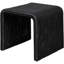 Table de bout carrée en noir, texture tissée, look rétro, silhouette en forme de U, pour divers espaces de vie noirs avec un design des années 1970, différentes zones-133591562