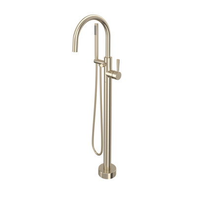 Knurled Single Hole Floor Mount Tub Filler Trim